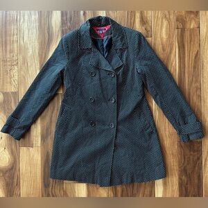 Tommy Hilfiger Polka Dot Long Pea Coat size Large
